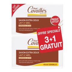 Savon Surgras Extra-doux Lait Et Miel + 1 Gratuit 3x250g Rogé Cavaillès