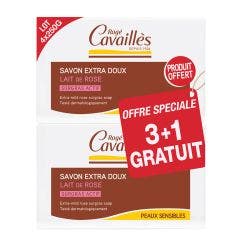 Savon Extra-doux Lait De Rose 4x250g Surgras Actif Rogé Cavaillès
