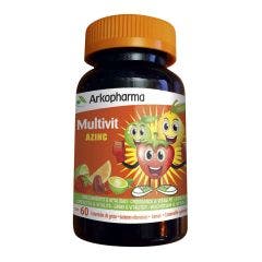 Multivit Croissance & Vitalité Vitamines Goût Fruité 60 gommes Azinc Arkopharma