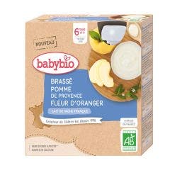 Brassé Pommes et Fleur d'Oranger 4x85g Dès 6 mois Babybio