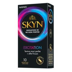 Préservatifs texture maxi perlée + effet frisson x10 Excitation Sans Latex Manix