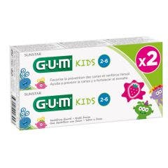 Dentifrice fluore a la Fraise 2x50ml Kids Gum
