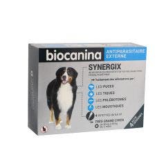 SYNERGIX TRES GD CHIEN 402MG 4 pipettes Antiparasitaire externe Biocanina
