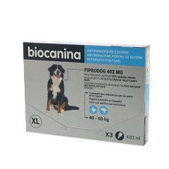 FIPRODOG TRES GD CHIEN 402MG 3 pipettes Antiparasitaire externe Biocanina