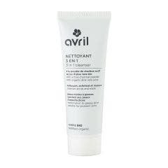 Nettoyant 3 en 1 a la poudre de charbon actif bio 50ml Peaux mixtes à grasses Avril
