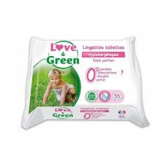 toilettes hypoallergéniques 55 lingettes Love&Green
