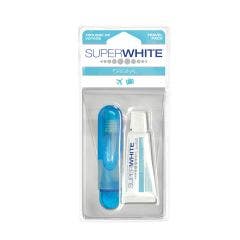 Trousse De Voyage Dentifrice Blancheur + Brosse A Dents Pliable 15ml Superwhite