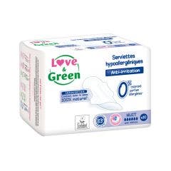 NUIT 10 serviettes Anti-irritations Love&Green