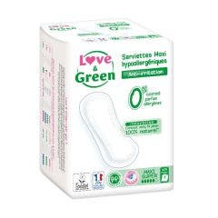 MAXI SUPER 14 serviettes Anti-irritations Love&Green