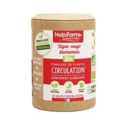 Circulation - Vigne Rouge/Hamamelis Bio 120 gélules végétales Nat&Form