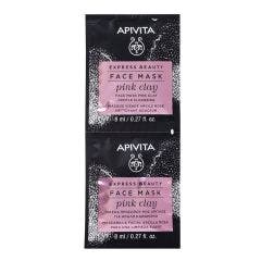 Masque Visage Nettoyant Doux à l'argile rose 2x8ml Masque Visage Apivita