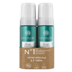 Mousse nettoyante visage certifiée bio 2x150 ml 300ml Magnifica Peaux tendance acnéique Sanoflore