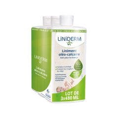 Liniment Oleo-Calcaire 3x480ml Soin Pour le Change Peaux Fragiles et Sèches Liniderm