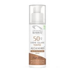 Crème Solaire Visage Teintée Bio SPF50 Hydrate et protège 50ml Alga Maris Laboratoires De Biarritz