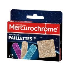 Pansements Paillettes 18 unites Mercurochrome