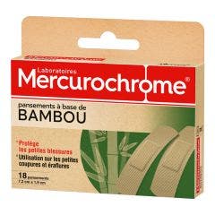Pansements a base de bambou 18 unites Mercurochrome