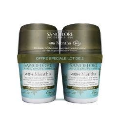 Déodorant Bio 48h Mentha 2x50ml Deodorants femme et homme Sanoflore