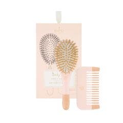 Baby Kit Pink Brosse 100% sanglier petit modèle + peigne bois Bachca
