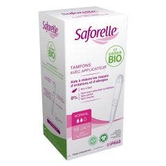 Tampon Normal avec applicateurs Coton Bio x16 Saforelle