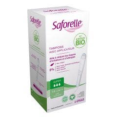 Tampons Super Avec Applicateur Coton Bio X14 Saforelle
