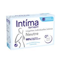 Hygiène Intime X12 Lingettes Individuelles Gyn'expert Neutre Intima
