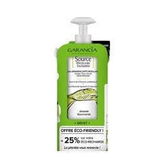 Lot Source Micellaire Enchantée flacon 400ml + recharge 400 ml FLEUR D'ORANGER 800ml Garancia
