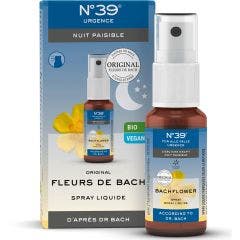 Spray Liquide Elixir Biologiques Originales D'angleterre N°39® Urgence 20ml Nuit Paisible Fleurs de Bach