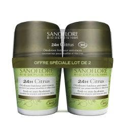 Roll-on Bio Citrus efficacité 24h certifié bio 2x50ml Deodorants Sanoflore