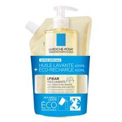 Huile Lavante Relipidante Anti-Irritations + Son Eco-Recharge 2x400ml Lipikar + Son Eco-Recharge La Roche-Posay