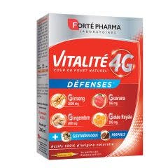 Dynamisant Naturel et Défenses au Ginseng et Gelée Royale et Propolis 20 ampoules Vitalité 4G Forté Pharma