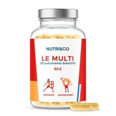 Le Multi 25 nutriments bioactifs 90 gélules Immunité et antioxydant NUTRI&CO