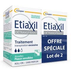Roll-on Aisselles 2x15ml Detranspirant Peaux sensibles Etiaxil