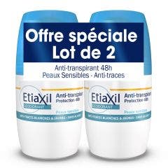 Antitranspirant 48h Aisselles 2x50ml Déodorant Peaux Sensibles Etiaxil