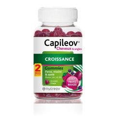 Cheveux & Ongles Croissance 60 gummies Goût Fruits rouges Nutreov