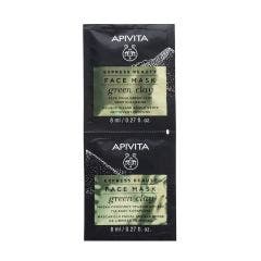 Masque Visage Nettoyant Profond à l'Argile Verte 2x8ml Apivita