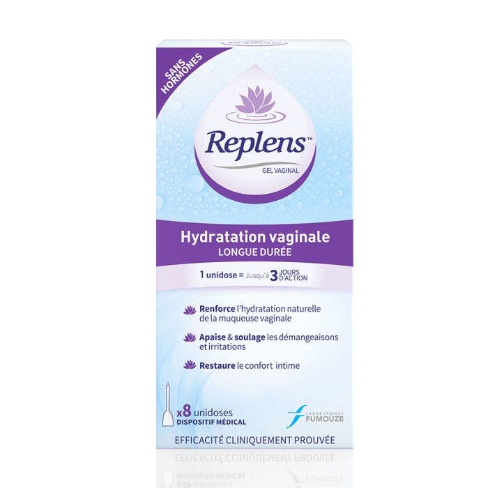 Gel hydratation Vaginale 8 Applicateurs Unidoses Replens