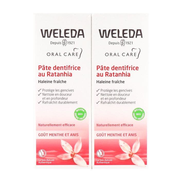 Pate Dentifrice Au Ratanhia 2x75 ml Weleda