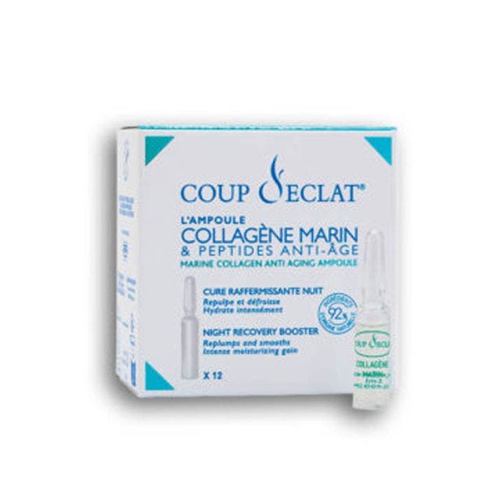 Collagène marin et peptides 12 ampoules Anti-âge Coup D'Eclat