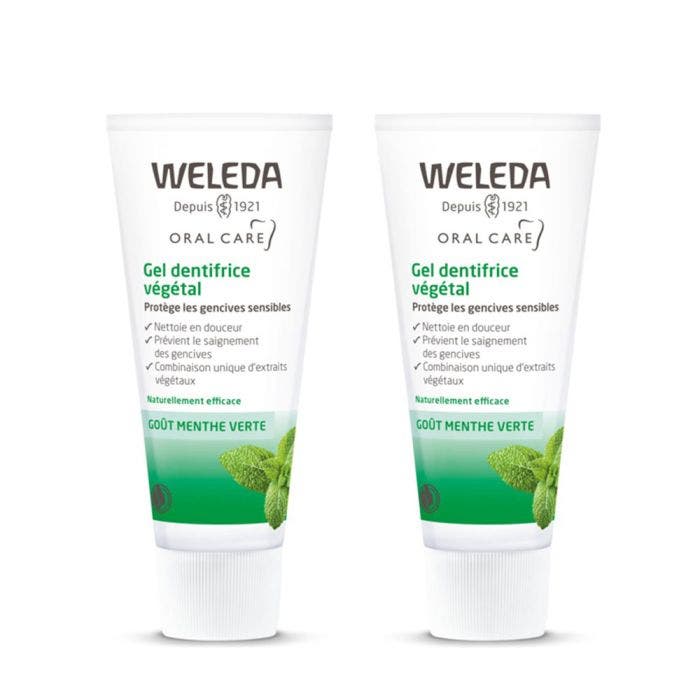 Gel Dentifrice Vegetal 2x75ml Goût menthe verte Weleda