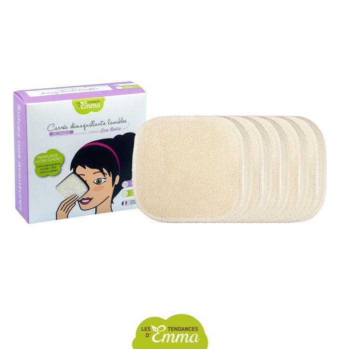 Carres Demaquillants Lavables Biface Coton Bio X10 Eco Belle Les Tendances D'Emma