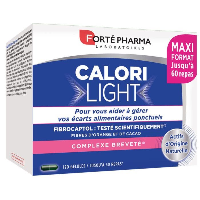 Capteur de Graisses à base de Fibres d'orange et Cacao 120 gélules CaloriLight Forté Pharma