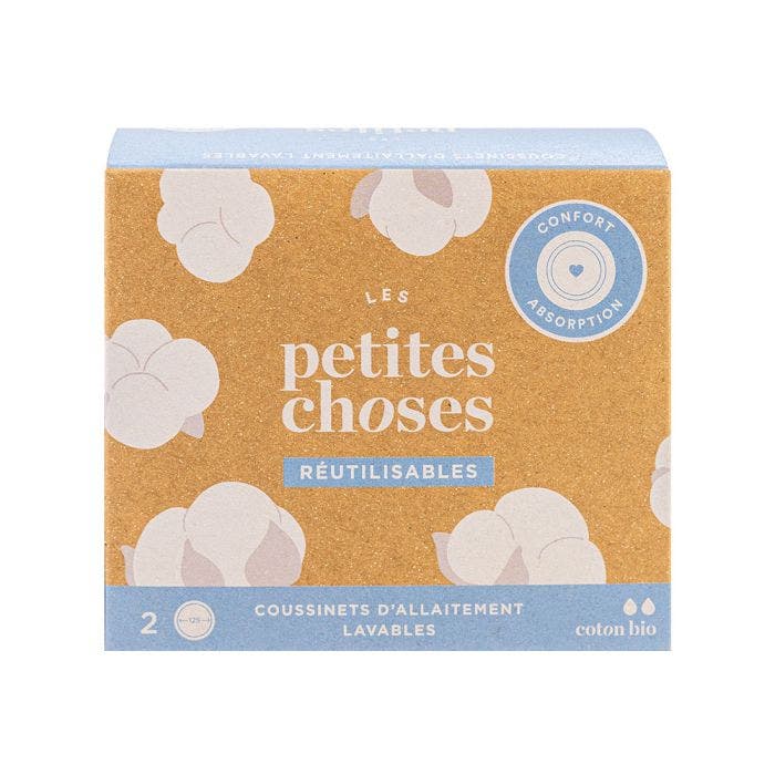 Coussinets d'allaitement lavables en coton bio x2 Les Petites Choses