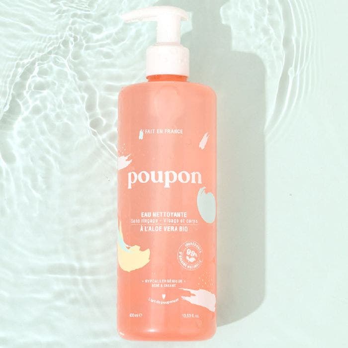 Eau nettoyante visage et corps 400ml Sans rinçage A l'aloé véra Bio Poupon
