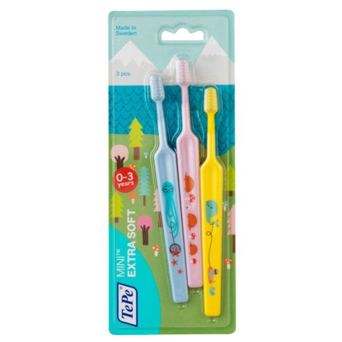 Brosses à dents Mini Extra souples x3 0 à 3 ans Tepe
