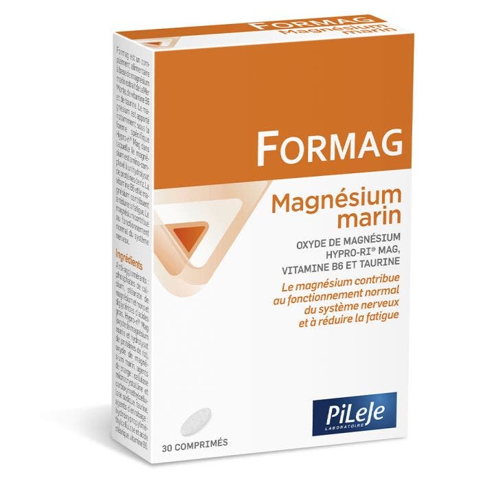 Magnésium Marin, vitamine B6 et taurine 30 comprimés Formag Pileje