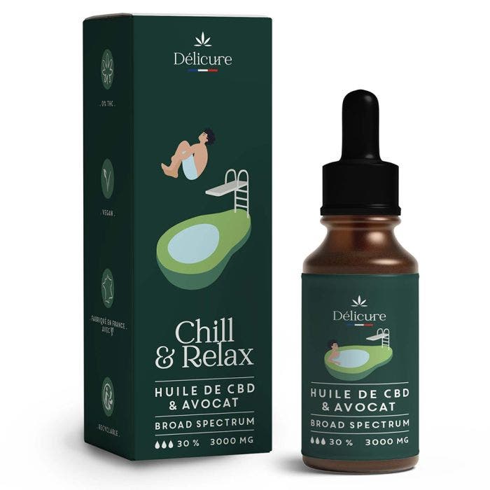 Huile avocat broad spectrum 30% 3000mg CBD Delicure