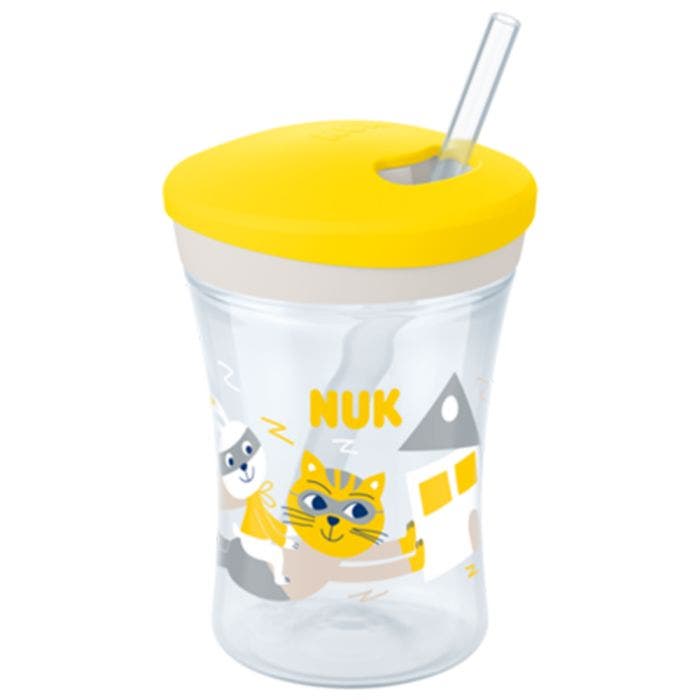 Tasse Avec Paille Action Cup 12 Mois Et Plus Nuk JAUNE