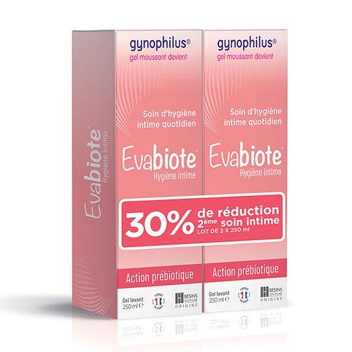 Evabiote Hygiène intime gel lavant 2x250ml Besins Healthcare