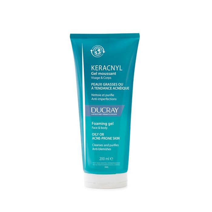 Gel moussant Nettoyant visage peau grasse 200ml Keracnyl Ducray