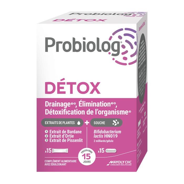 Probiolog Detox 15 sticks et 15 gélules Mayoly Spindler